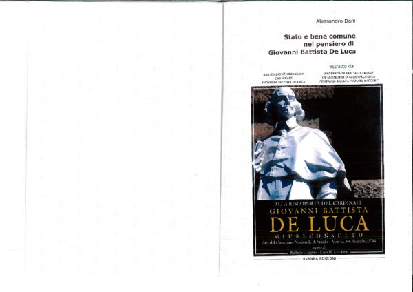 (PDF) Stato e bene comune nel pensiero di Giovanni Battista De Luca