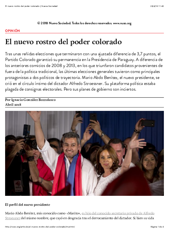 (PDF) El nuevo rostro del poder colorado