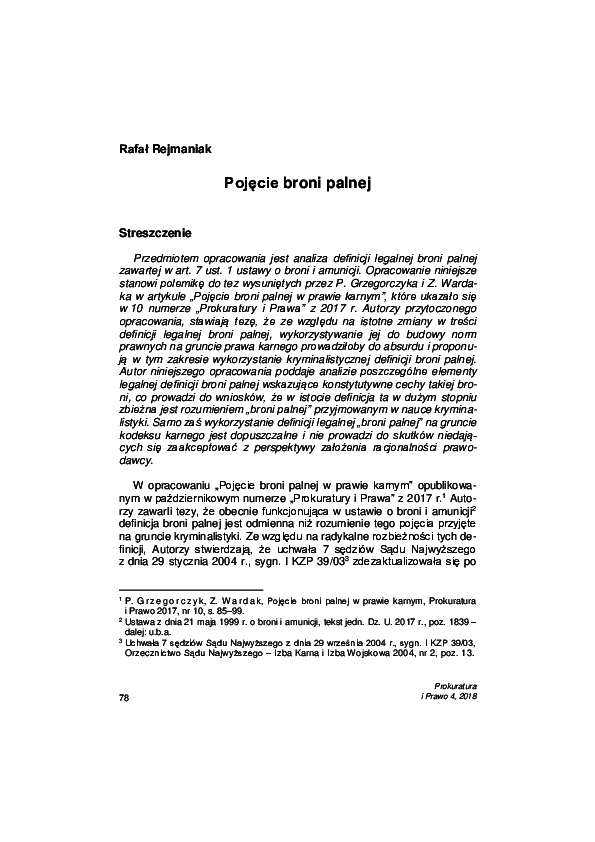 (PDF) Pojęcie broni palnej