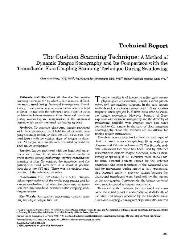 (PDF) The cushion scanning technique A method of dynamic tongue
