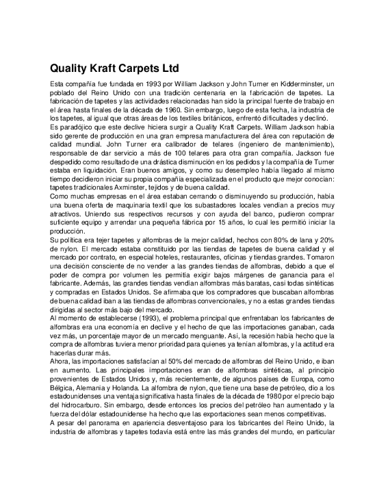 Quality kraft carpets ltd of kiddsminster essay 08 image