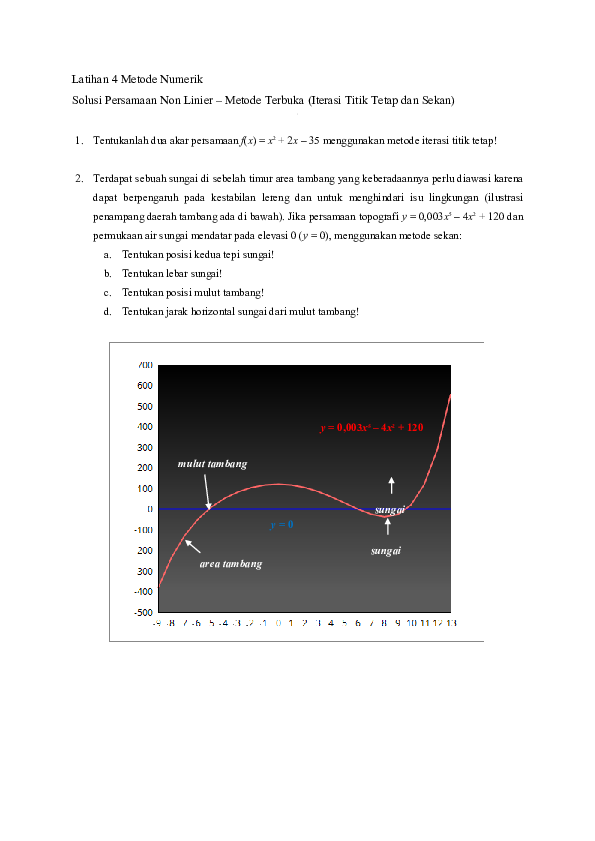 (PDF) Latihan 4 Metode Numerik Solusi Persamaan Non Linier – Metode ...
