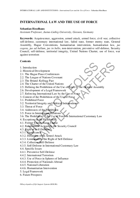 (PDF) INTERNATIONAL LAW AND THE USE OF FORCE seyed hasan mousavi asl Academia.edu