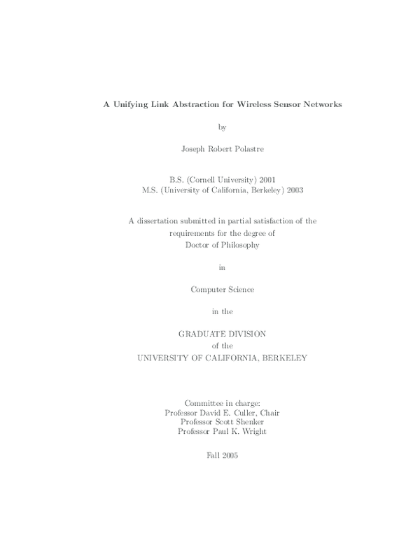 (PDF) A unifying link abstraction for wireless sensor networks