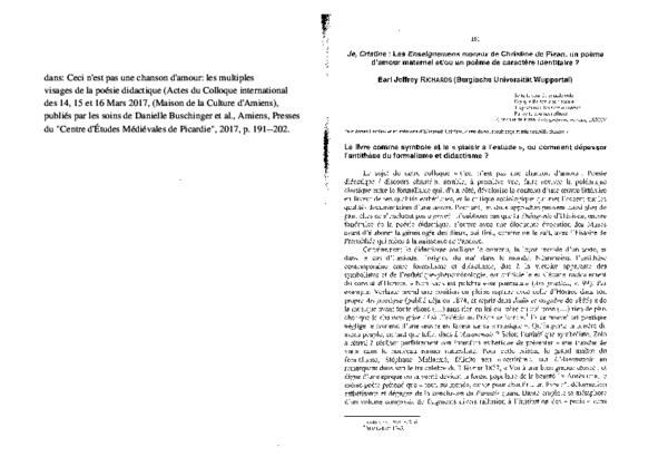 (PDF) Je, Cristine : Les Enseignemens moraux de Christine de Pizan, un