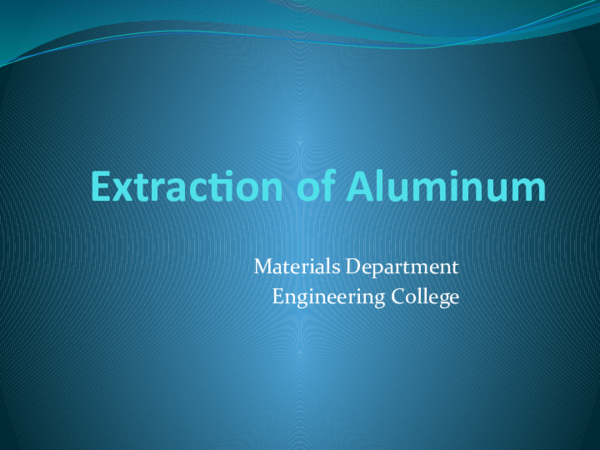 (PPT) Extraction of Aluminum