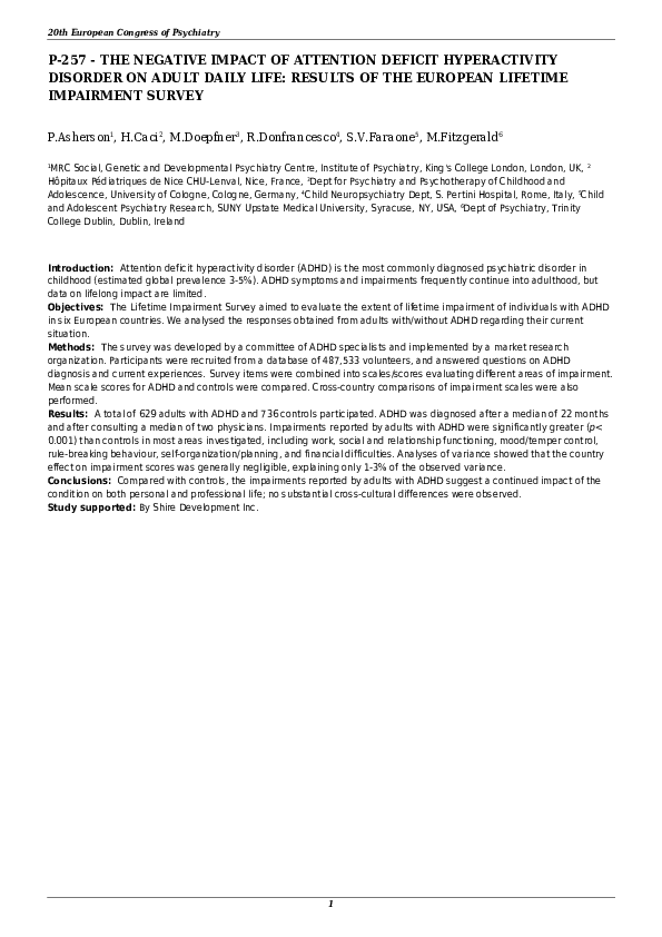 (PDF) THE NEGATIVE IMPACT OF ATTENTION DEFICIT HYPERACTIVITY DISORDER ...