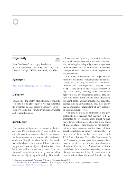 (PDF) Objectivity