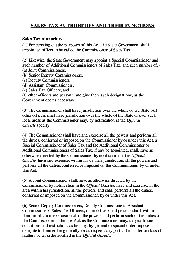(PDF) SALES TAX AUTHORITIES AND THEIR FUNCTIONS
