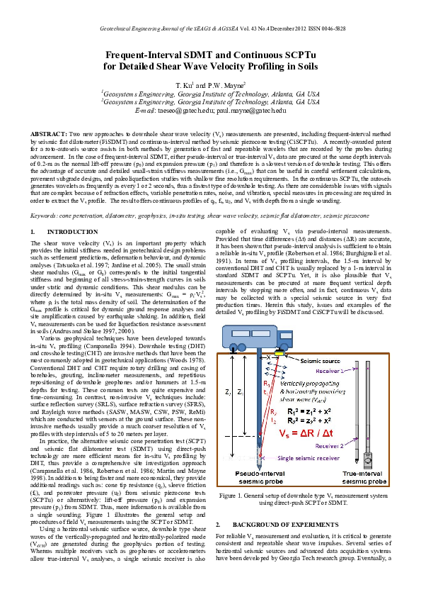 (PDF) Frequent-Interval SDMT and Continuous SCPTu for Detailed Shear ...