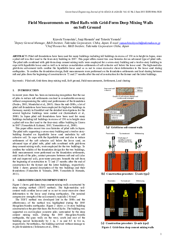 (PDF) Field Measurements on Piled Rafts with Grid-Form Deep Mixing ...