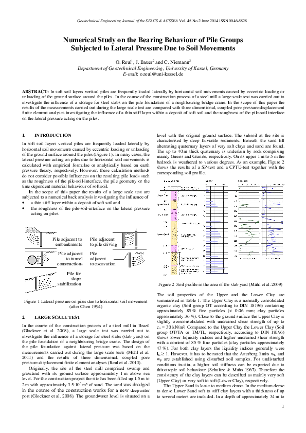 (PDF) Numerical Study on the Bearing Behaviour of Pile Groups Subjected ...