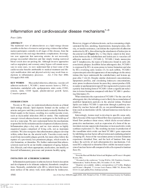 (PDF) Inflammation and cardiovascular disease mechanisms 1–3