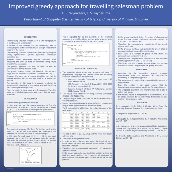 (PDF) Improved Greedy Approach for Travelling Salesman Problem to be ...