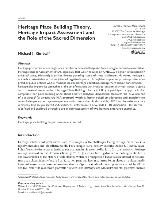 (PDF) Heritage Place Building Theory, Heritage Impact Assessment and ...