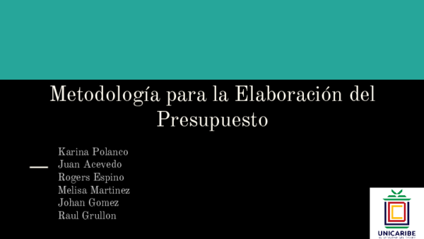(PPT) Metodologia para la Elaboracion del Presupuesto