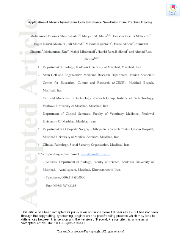 (PDF) Application of Mesenchymal Stem Cells to Enhance Non-Union Bone ...