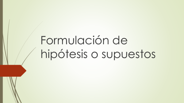 (PPT) Formulación de hipótesis o supuestos