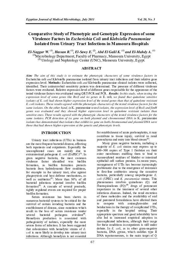 (PDF) Comparative Study of Phenotypic and Genotypic Expression of some ...
