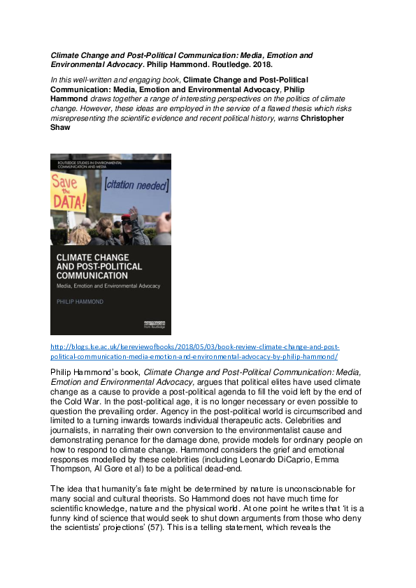 (PDF) Climate Change and Post
