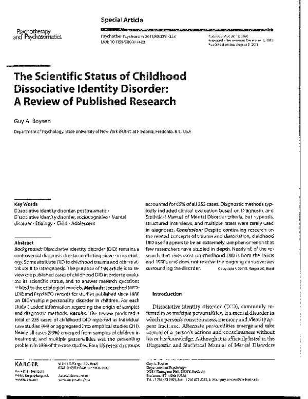Dissociative identity disorder: An empirical overview