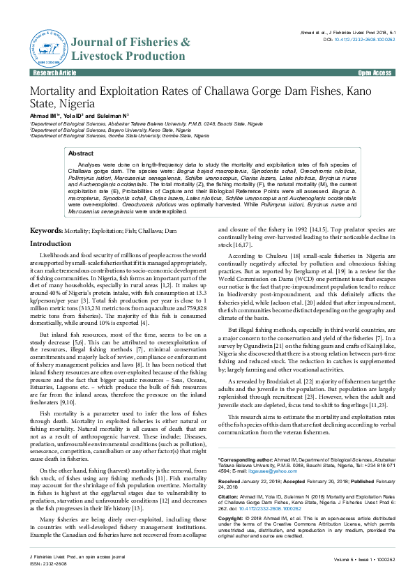 (PDF) Journal of Fisheries & Livestock Production Nazeef suleiman