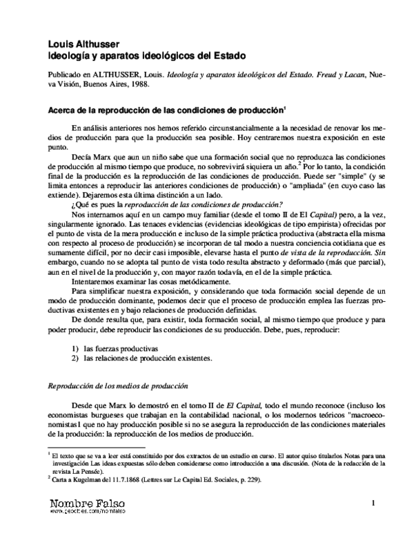 (PDF) Louis Althusser Ideología y aparatos ideológicos del Estado Abii Roberts Academia.edu (PDF) Louis Althusser Ideología y aparatos ideológicos del Estado Abii Roberts Academia.edu