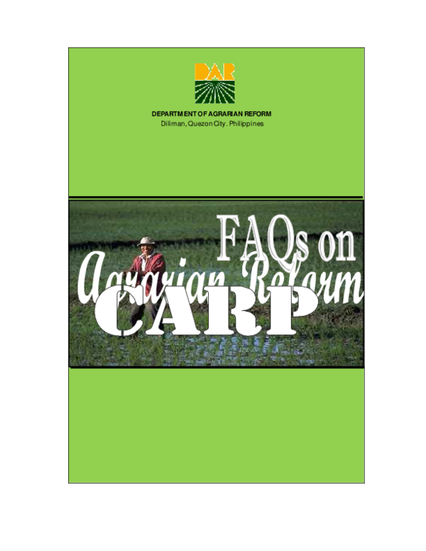 department of agrarian reform