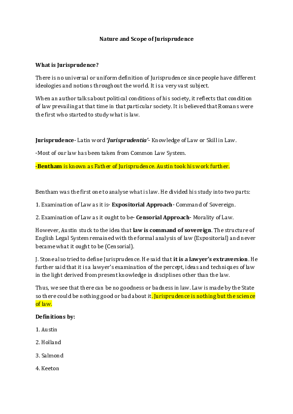 PDF Télécharger salmond definition of jurisprudence Gratuit PDF