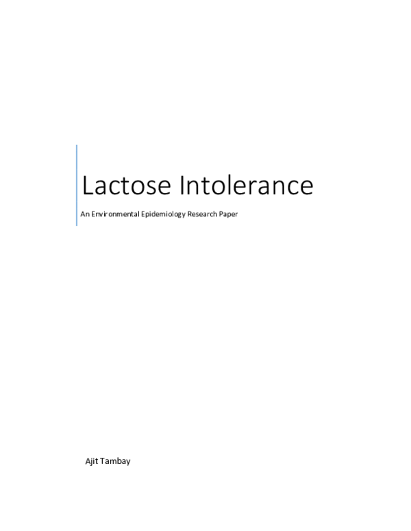 (DOC) Lactose Intolerance