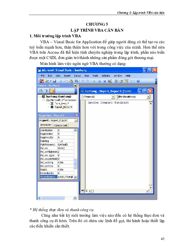 First page of “Chương 5: Lập trình VBA căn bản”