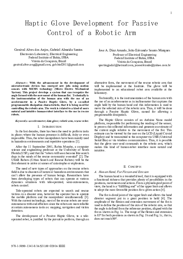 ieee papers on robotic arm