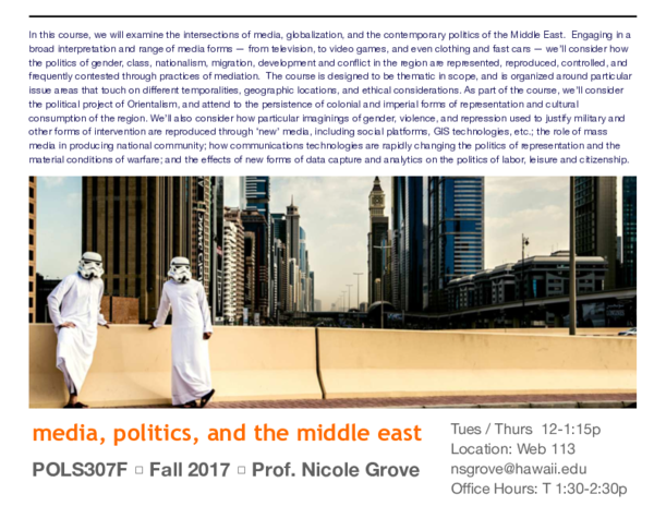 (PDF) Global Media and the Middle East (UG, Fall 2017)