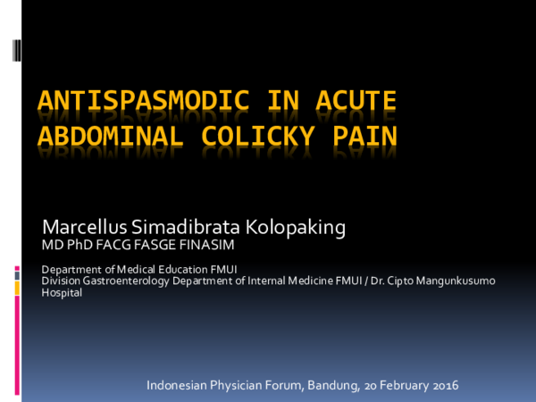(PPT) Antispasmodic in Acute Colicky Pain