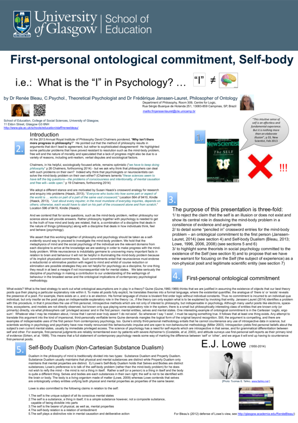 Pdf First Personal Ontological Commitment Self Body