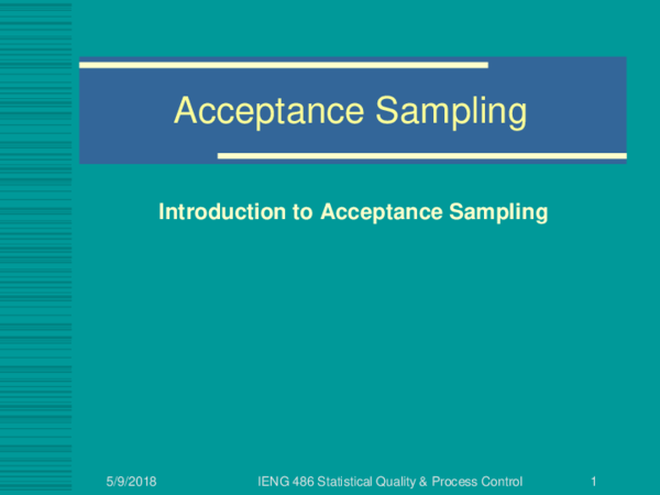 (PPT) Acceptance Sampling