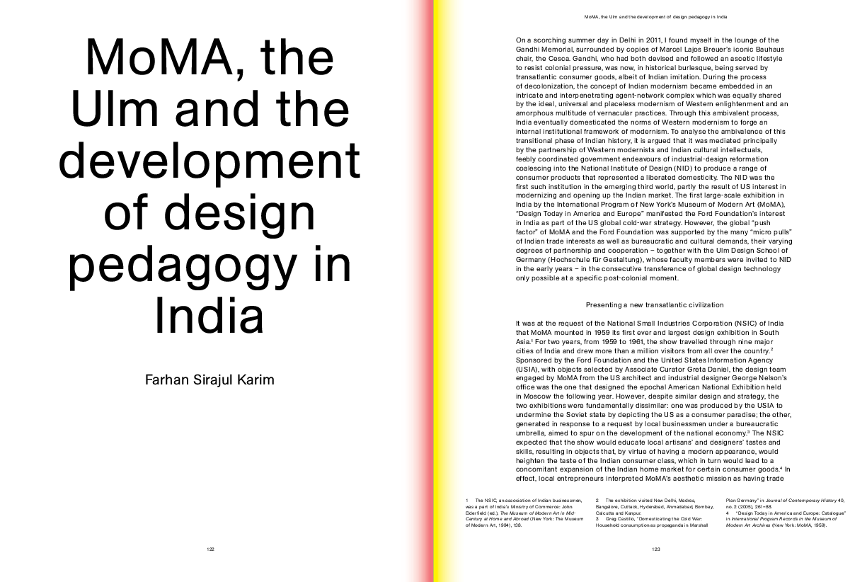 (PDF) MoMA, Ulm and Design pedagogy in India.pdf