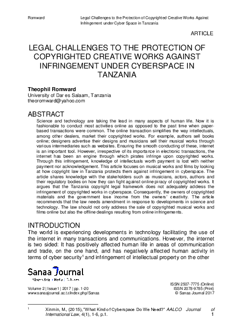 (PDF) Romward Legal Challenges to the Protection of Copyrighted ...