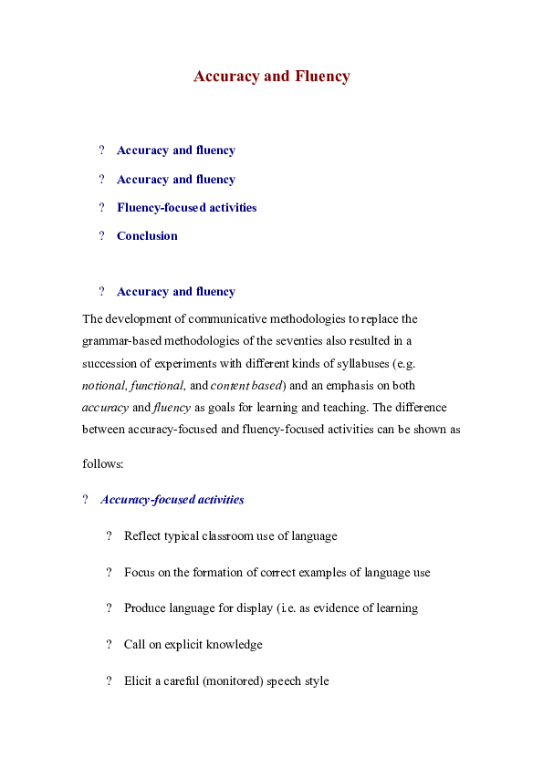 (DOC) Accuracy and Fluency