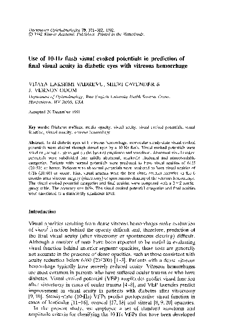 (PDF) Use of 10-Hz flash visual evoked potentials in prediction of ...