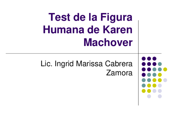 (PDF) Test de la Figura Humana de Karen Machover
