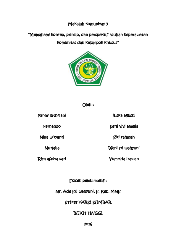 Doc Makalah Keperawatan Yuzi Tania Academia Edu