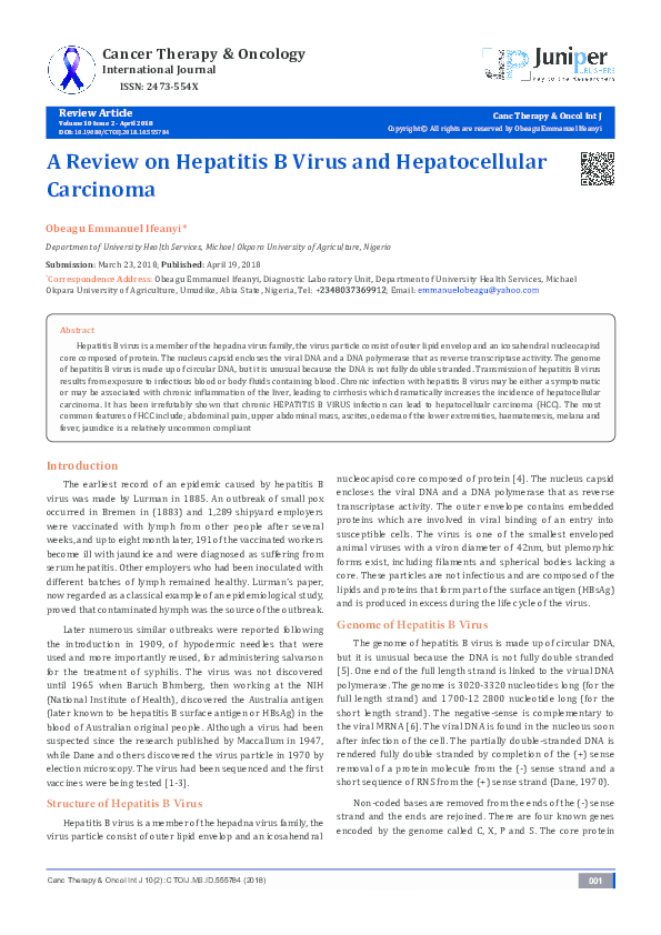 (PDF) A Review on Hepatitis B Virus and Hepatocellular Carcinoma.pdf