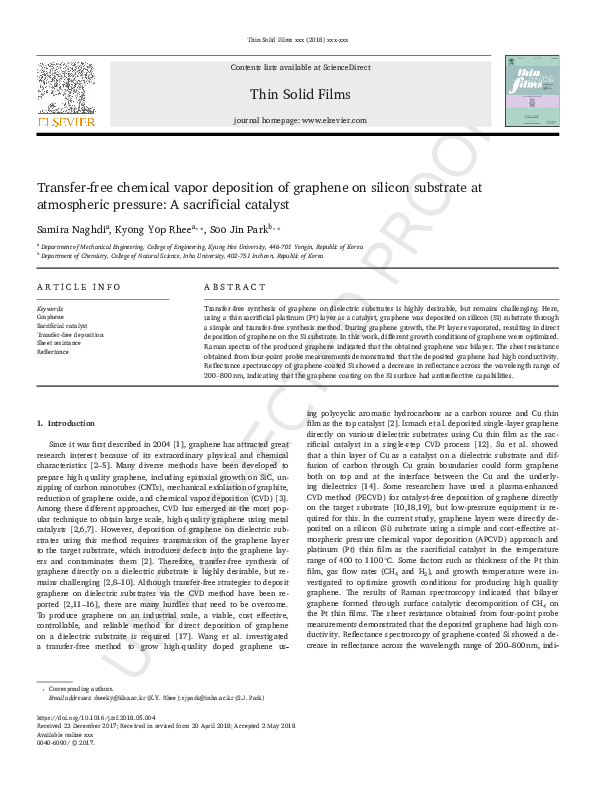 (PDF) Transfer-free chemical vapor deposition of graphene on silicon ...