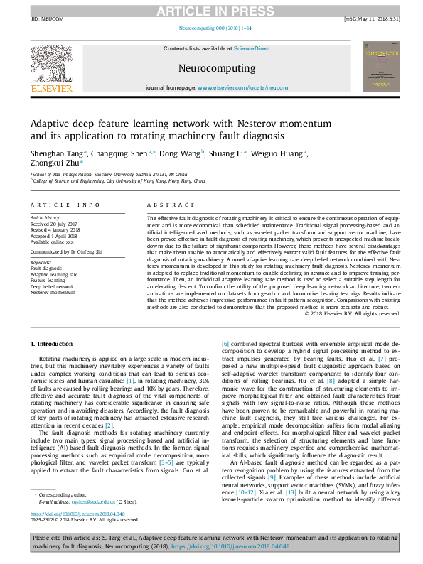 (PDF) Adaptive deep feature learning network with Nesterov momentum and ...