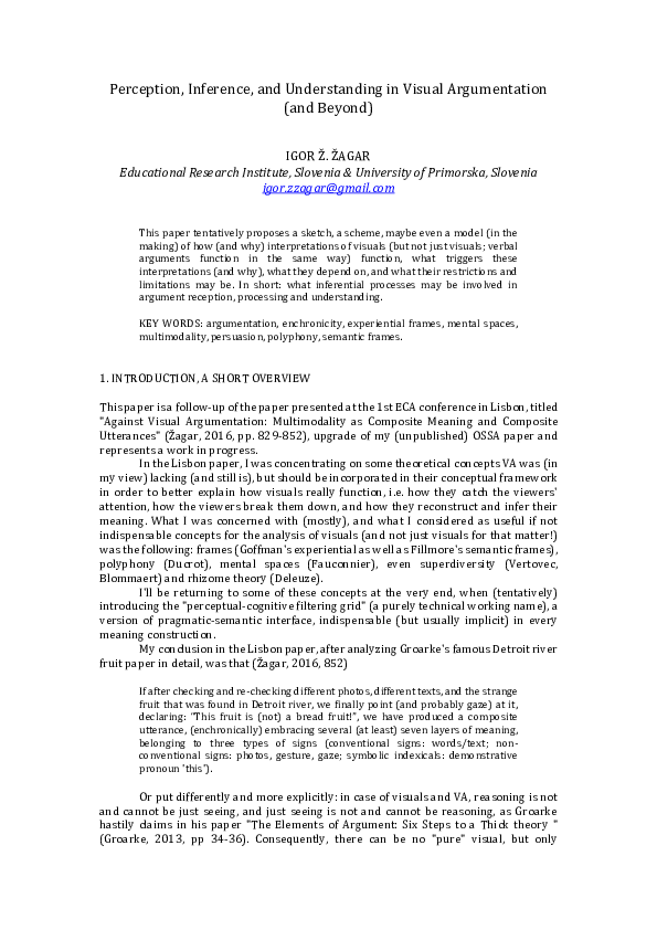 (PDF) Perception, Inference, and Understanding in Visual Argumentation ...