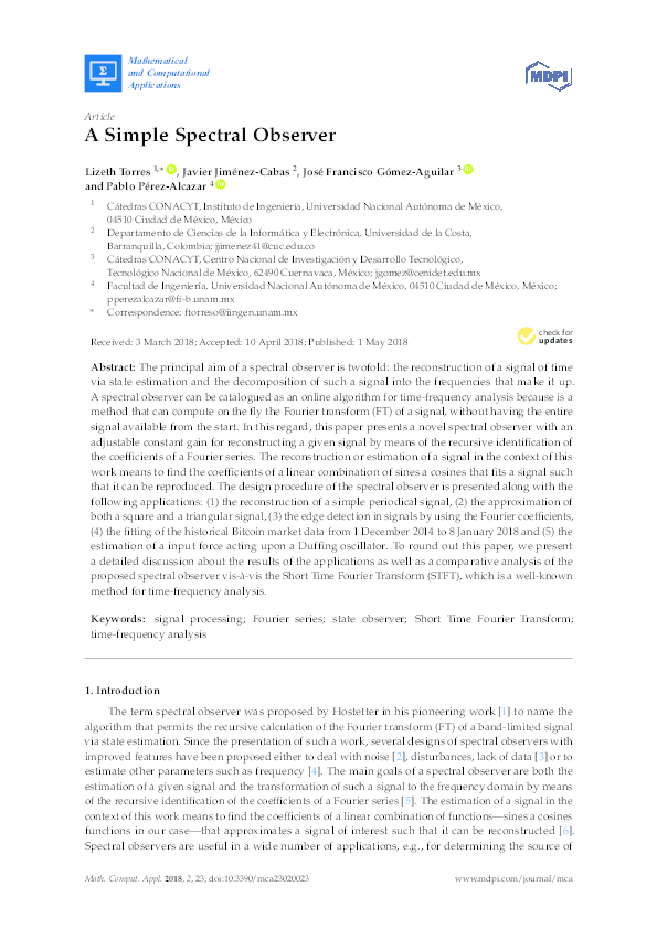 (PDF) A Simple Spectral Observer