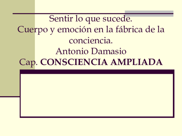(PDF) Conciencia ampliada Damasio