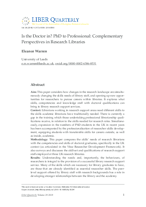 (PDF) Is the Doctor in? PhD to Professional: Complementary Perspectives ...
