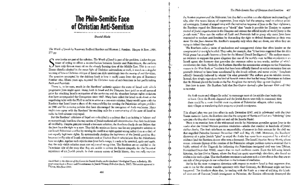 (PDF) David Biale, “The Philo-Semitic Face of Christian Anti-Semitism ...